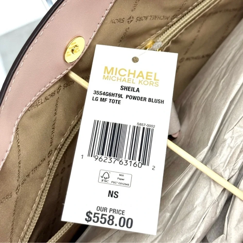 Michael Kors Sheila Large Signature Logo Tote Bag - Powder Blush